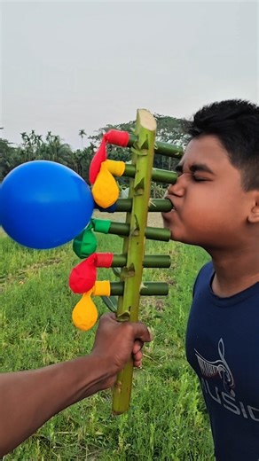 ​🎋 Eco-Friendly DIY: Handmade Bamboo & Balloon Toy! 🎈​