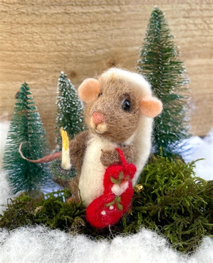 Christmas Mouse Needle Felting Tutorial: PDF & Video Instructions - Etsy Australia
