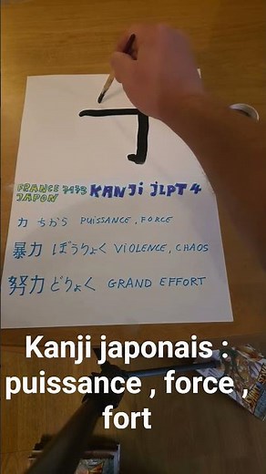 Calligraphie japonaise : リョク、リキ,ryoku, riki , ちから,chikara