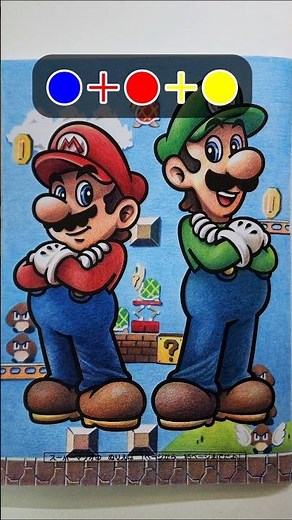 Color Mario and Luigi using only 3 colors! #mario #luigi #mariobros #hatsunemiku #初音ミク #colormixi...