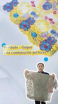 ✨New fabric: flat embroidery with guipure border #twintextile