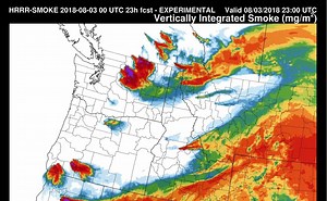 13K views · 55 reactions | HRRR weather model simulated smoke forecast suggests an increasing threat for smoke to be transported further south as winds become more northwesterly. | US National Weather Service Spokane Washington | Facebook