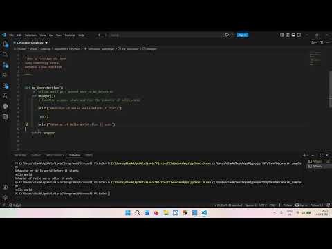 Python Decorators : It is a concept to Modify or Enhance your existing python function