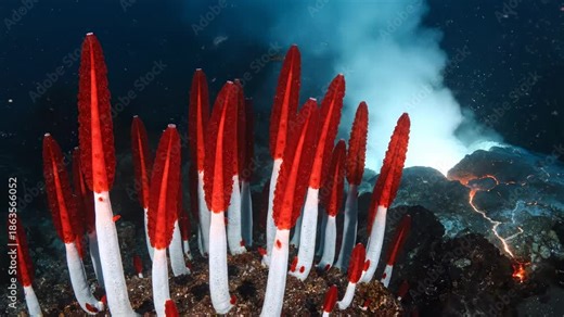 Alien World Revealed: Red Tube Worms Thrive at Deep-Sea Hydrothermal Vents
