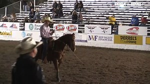 Smooth 😎 Chance Thiessen is 32.1-seconds on three head, leading the Clovis Rodeo tie-down roping. | PRCA ProRodeo