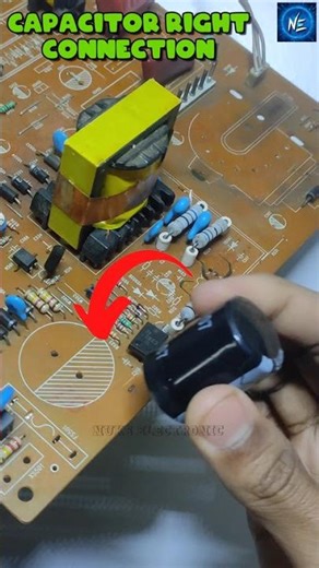 capacitor Right connection on PCB board