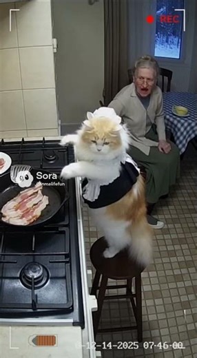 Coco Fails to Cook Bacon! 🍳😂 (Funny Pet) | inmelife Meow #funny