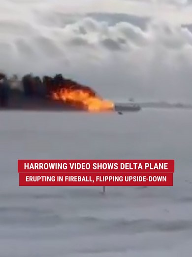 WATCH: Dashcam video captures the moment a Delta plane erupts into a fireball as it crash-lands and flips upside down at Toronto Airport. All 80 passengers on board survived.