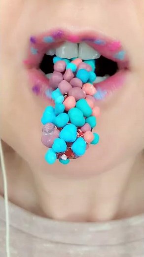 ASMR Eating Blue Foods Satisfying Mukbang Eating Sounds #shorts