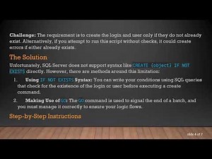 How to Create a Login and User in SQL Server Only If They Don't Exist