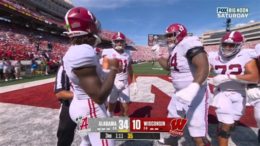 Jalen finds the end zone for the second time on the ground and the Tide rolls in Madison! #RollTide | Dunkin' | University of Alabama Athletics