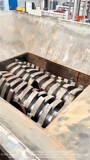 The steel crusher demonstrates the effect of crushing metal on site