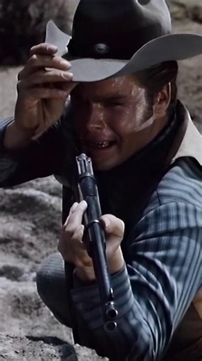 Doug McClure uses a Winchester Model 1892 Saddle Ring. Lee Marvin.The Meanest Men in the West (1974)