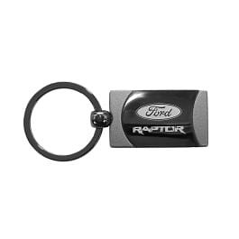 Keychain Ford Raptor Rectangular Gunmetal Two-Tone