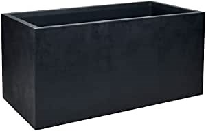 Serene Spaces Living Black Rectangular Planter & Flower Box, Plastic Balcony, Patio, Window Box, Indoor/Outdoor Planter, Lightweight, Weather Resistant, Measures 31" Long X 15" Wide X 14.5" Tall