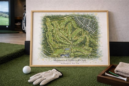 Shinnecock Hills Golf Club Print | Watercolor Golf Course Map (digital Download) - Etsy