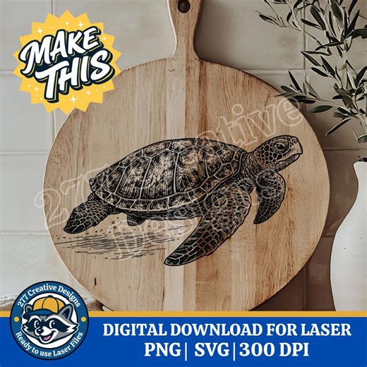Sea Turtle Portrait for Laser Engraving Png Svg for Laser, Sublimation, and Print on Demand (digital File) - Etsy