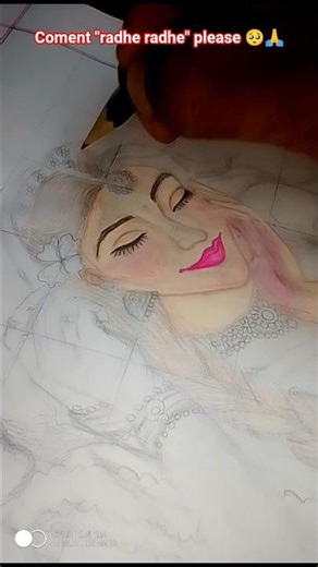 vtk art 🌸 Radha Rani drowning tutorial Short 🌼 #drawing #radha #radhakrishna
