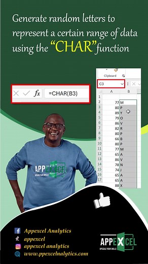 Generar Letras Aleatorias en Excel con la Función CHAR