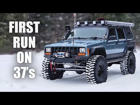 First Run In My XJ On 37's Solo Winter Camping