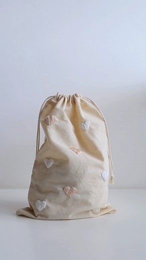274K views · 80 reactions | The simple and fast project, exactly how I like it  What would you keep in this drawstring bag? For my Academy members: find tutorial and pattern for these hearts in the 5-minute projects section  | Whynotstitching Academy | Facebook