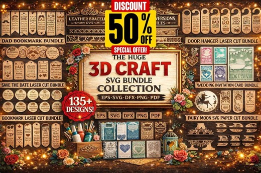 3D Craft SVG Bundle Collection | 135  Laser Cut Designs (instant Download) - Etsy