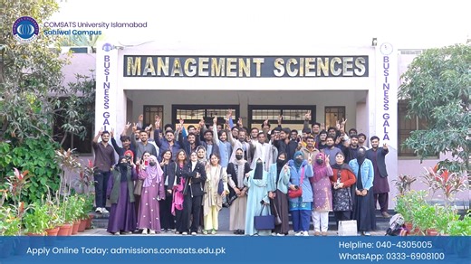 🎓 *Admissions Open- Spring 2026* *Department of Management Sciences COMSATS University Islamabad, Sahiwal Campus* The MS (Management Sciences) program at COMSATS Sahiwal Campus is designed to develop analytical, managerial, and leadership skills required for today’s competitive business environment. The program emphasizes strategic management, research, decision-making, and practical problem-solving, preparing graduates for senior management roles, consultancy, entrepreneurship, and PhD studies
