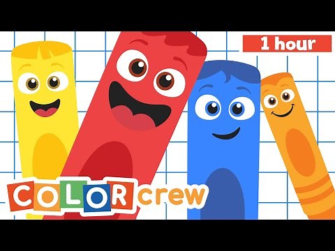 Toddler Learning Video | Color Crew | 1 Hour | Drawing for Kids | Fun Coloring | ‪@BabyFirstTV‬