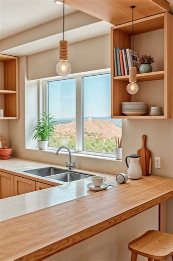 Modern Cozy Kitchen Design | Warm Wood & Clean Layout