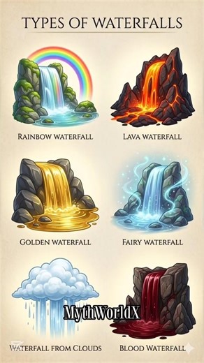 6 Types of Waterfalls You Won’t Believe Exist! ✨🌊 #edit