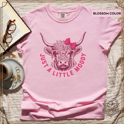 Cow Shirt, Just A Litter Moody Cow, Funny Cow T-shirt, Highland Cow Tee, Farm Animal Shirt, Cow Lover Gift, Cute Cow Apparel - Etsy