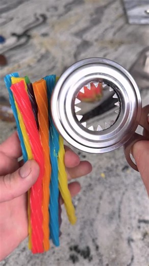 Noah Klein | Twizzlers vs egg cutter #asmr #oddlysatisfying #candy #kitchen | Instagram