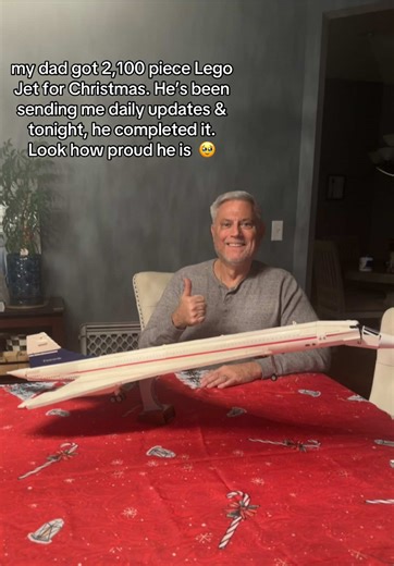 Proud Dad Completes 2100-Piece Lego Jet
