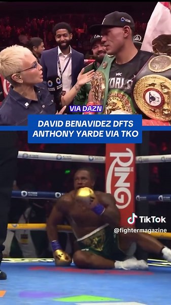 David Benavidez defeated Anthony Yarde via TKO in the 7th round and announces he is moving up to cruiserweight to challenge Zurdo Ramirez 💰🥊⭐️🤝 VIA @ringmagazine @DAZNBoxing #fyp #fightermagazine #davidbenavidez #anthonyyarde #zurdoramirez
