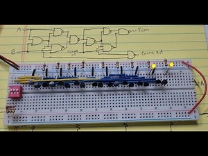 Building a computer using transistors. Half Adder and Full Adder