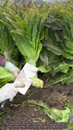 Scientific Method of Harvesting Lettuce by Trimming Leaves First