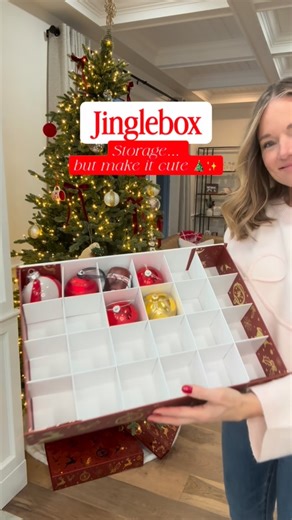 MandD Shop on Instagram: "Meet the Jinglebox 🎄✨ The ornament storage box that’s pretty enough to leave under your tree. Holds up to 24 ornaments, has customizable dividers, and a premium magnetic lid to keep everything protected. Cute, practical, and the easiest way to stay organized this holiday season. Comment “JINGLE” for the link to easily shop them @amazonca 🎁 #amazonfinds #amazonhome #holidaydecor #christmasdecor #ornamentstorage #holidayorganization #amazonmusthaves"