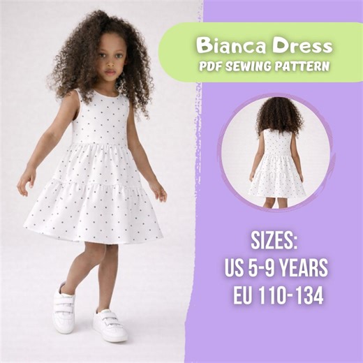 Easy Summer Dress for Girls PDF Sewing Pattern - Etsy