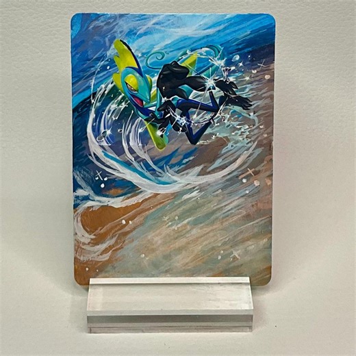 Hand Painted Pokemon Card, Extended Art Pokemon Card, Inteleon, Pokemon Fan Art, Altered Pokemon Card, Pokemon Card Art, Pokemon Gift