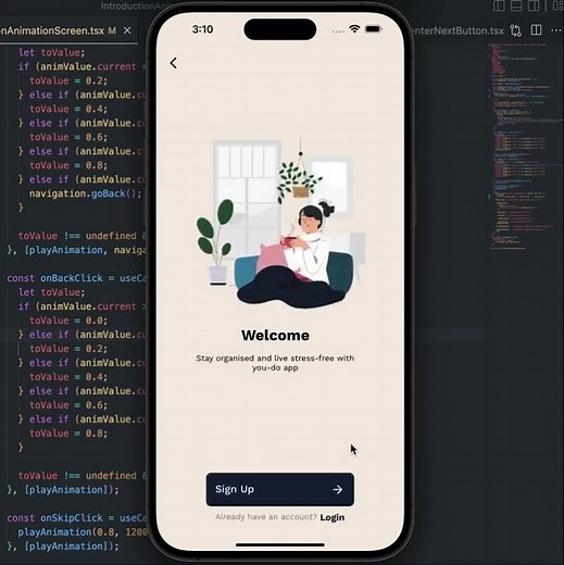 Free Animated onboarding UI template in react native (source in description) | #shorts #opensource