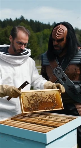 The honor of the hive is challenged. #artvandelay #beekeeper #klingon