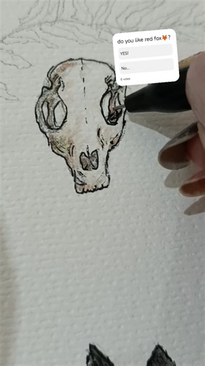 red fox 🦊✨ #art #artist #drawing #fox #redfox #watercolor #yegiart #shorts