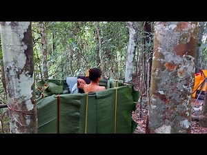Make outdoor shower in the wilderness - off grid shower house - Winter camping | Ana Bushcraft