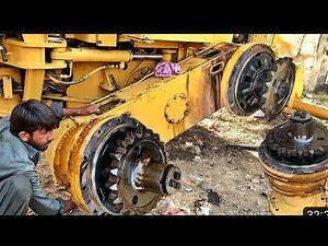 How to cat 140g Grader complete repair motor Gradar circle drive Gear
