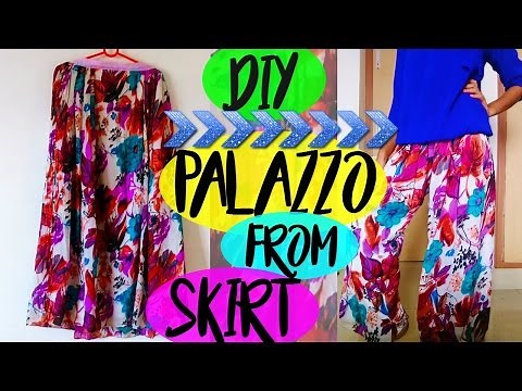 Palazzo / Boho pants from skirt in 10 Minutes | Wardrobe Makeover Ep:2 | MashDIYzone