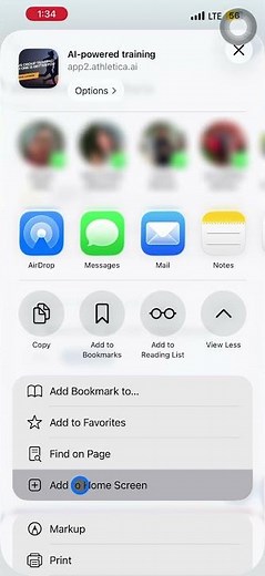 How to add Athletica to your Apple iOS Home Screen