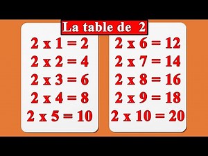 la table de multiplication de 2