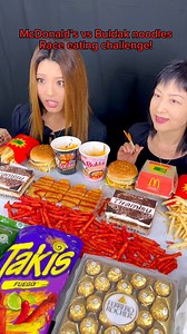 34K views · 615 reactions | McDonald’s vs buldak noodles race eating challenge… #food #eating #mukbang #mcdonalds #ramen | Kim Liz | Facebook