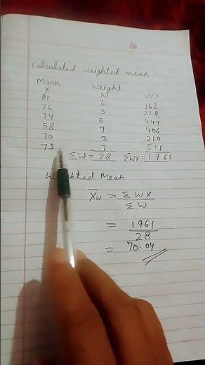 calculated the weighted mean