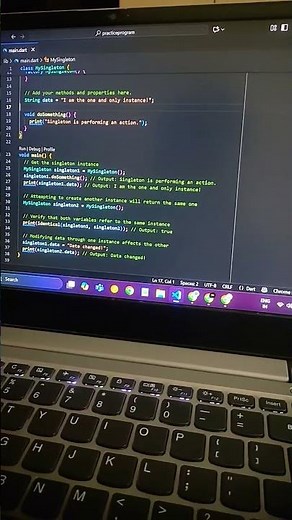 how to create singleton class in dart programming language #shorts #flutter